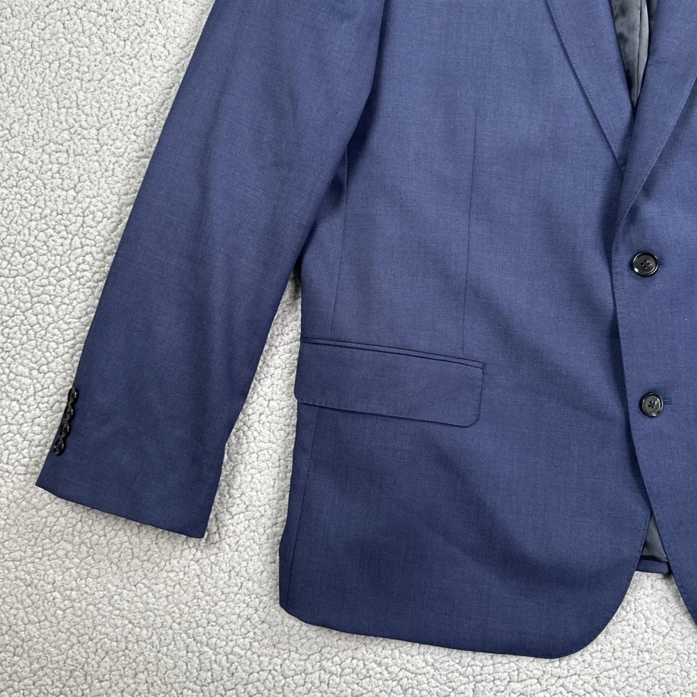 The Blk Tux Tollegno 1900 Blazer Men 48R Navy Blue Italian Merino Wool